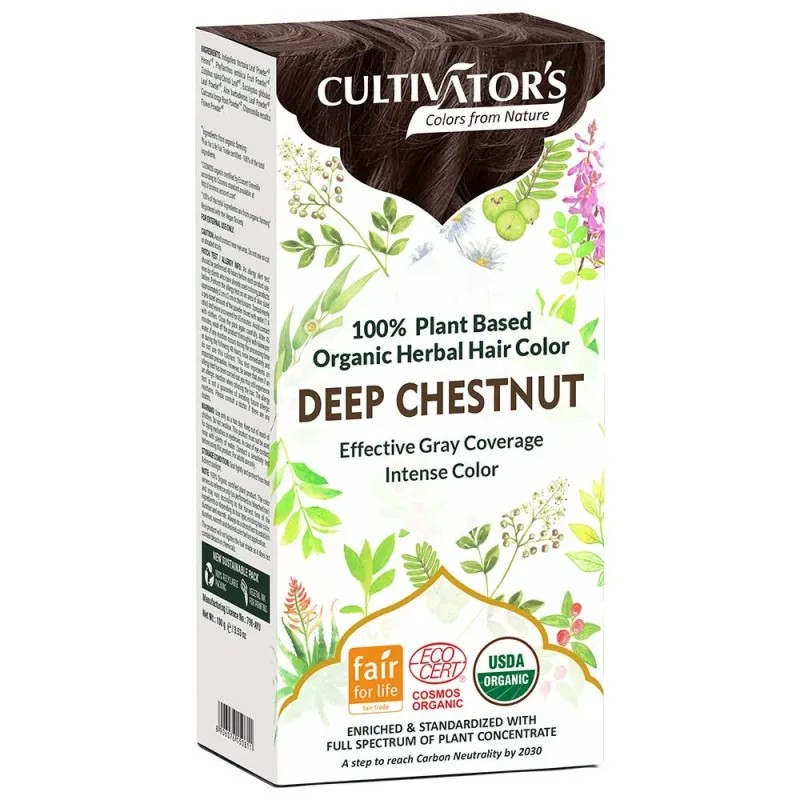 Organic plant-based hair dye, dark chestnut, 100 g – Euroarabin