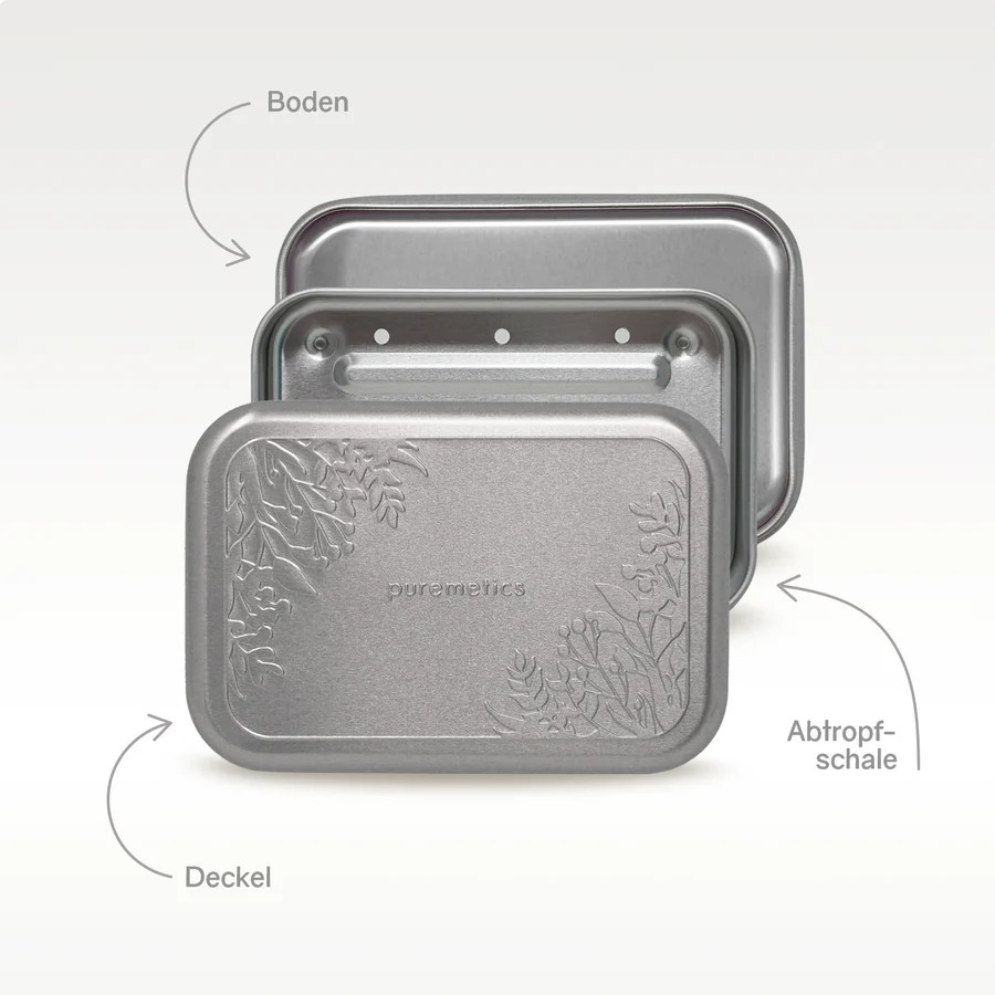 Seifenbox Matt Silber Floral, 32 g