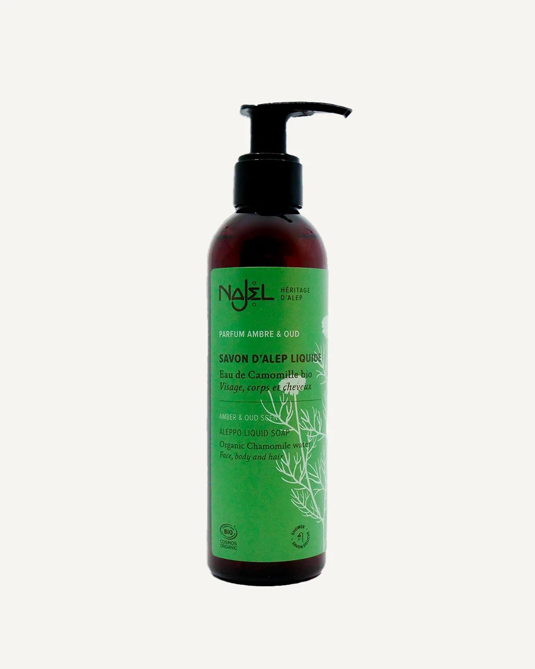 Aleppo Seife flüssig mit Amber & Oud Duft, 200 ml