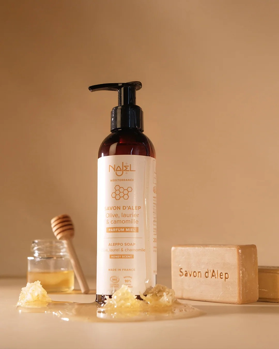 Aleppo Liquid Soap with Honey Scent, 200 ml
