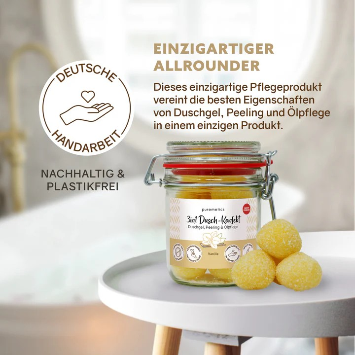 3in1 Dusch-Konfekt Vanille – sanfte Pflege, 200 g