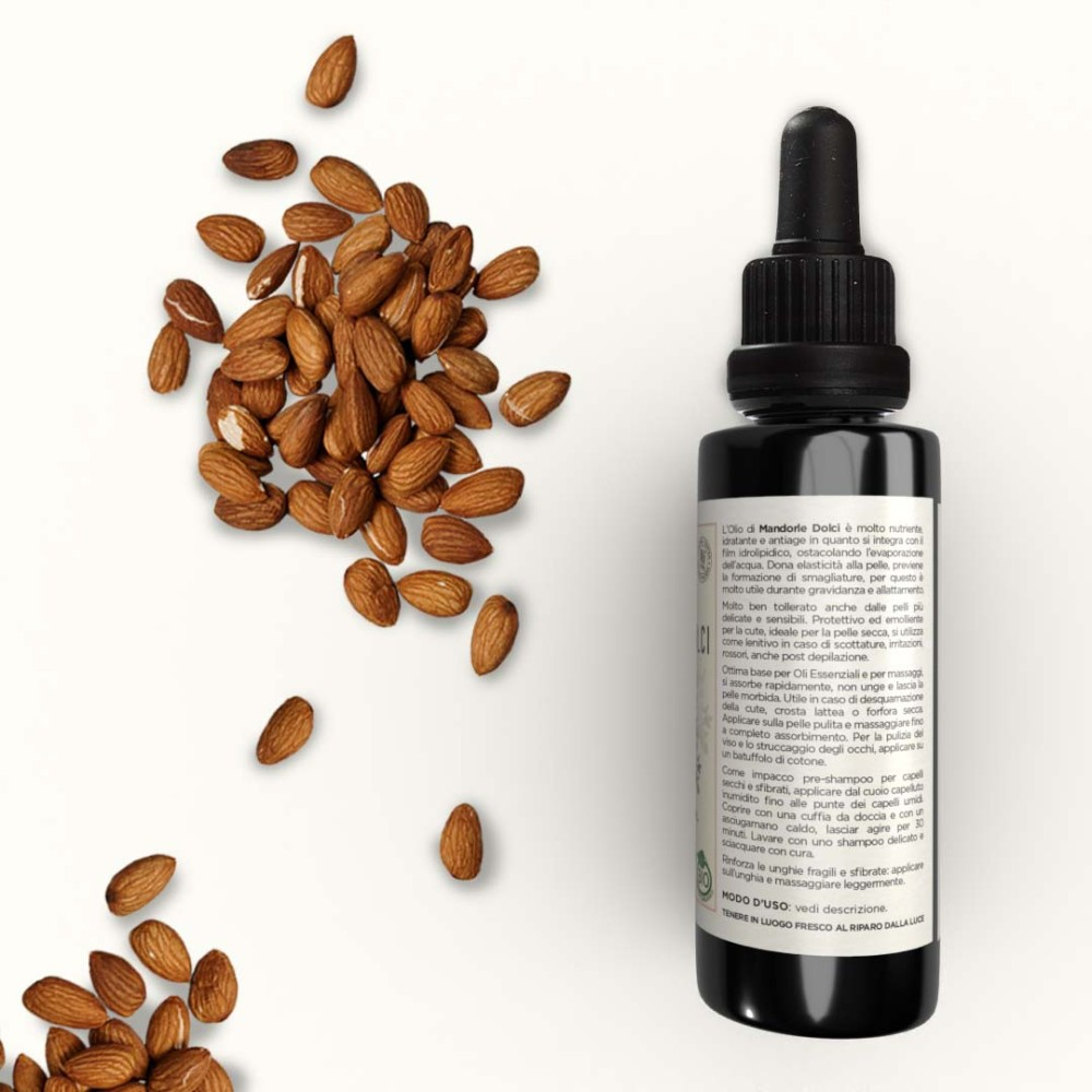 Organic Sweet Almond Oil, Cold-Pressed, 50 ml