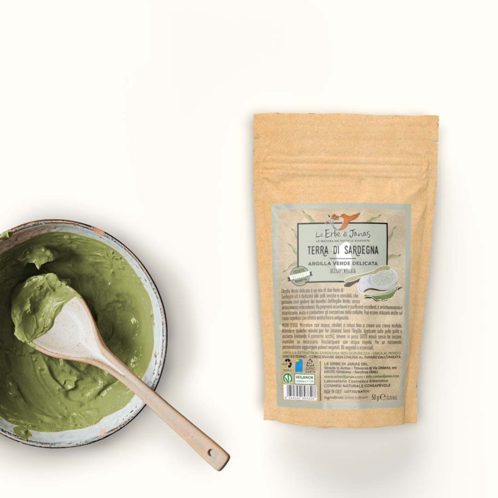Sanfte grüne Tonerde aus Sardinien, 50 g