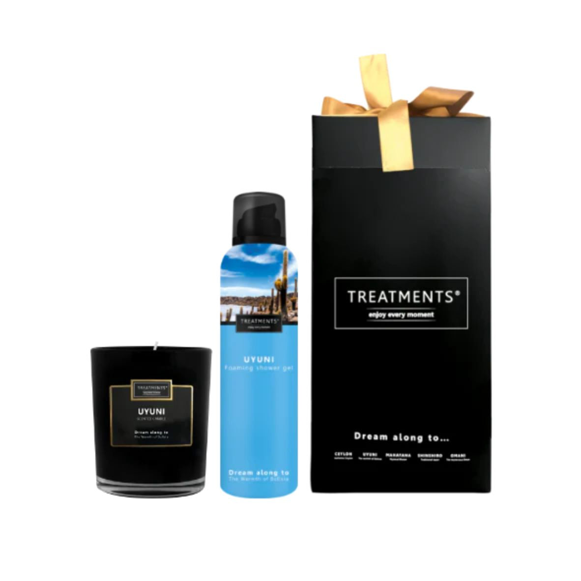Geschenkbox Duschschaum & Kerze – Uyuni: Verwöhnendes Set für entspannte Duschroutinen