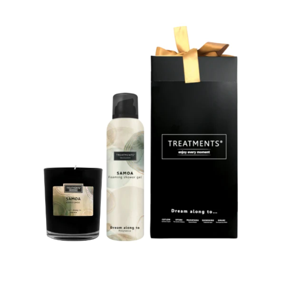 Geschenkbox Duschschaum & Kerze Samoa – Entspannung & Pflege