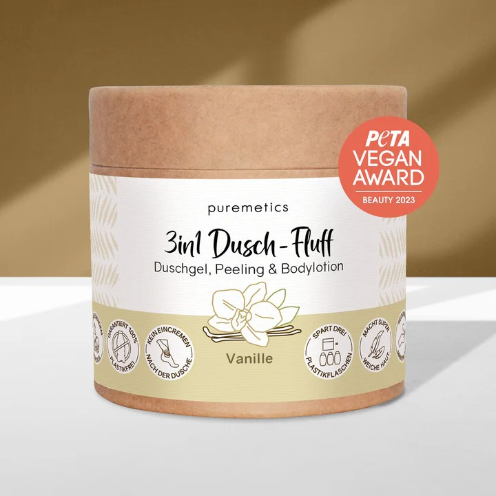 3in1 Dusch-Fluff Vanille – sanfte Pflege, 25 g