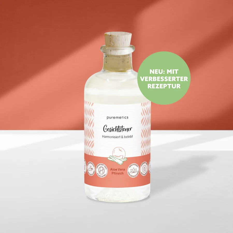 Gesichtstoner Aloe Vera Pfirsich – feuchtigkeitsspendende Pflege, 90 ml