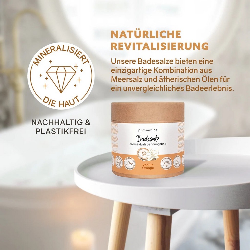 Badesalz Vanille Orange – entspannendes Badeerlebnis, 400 g