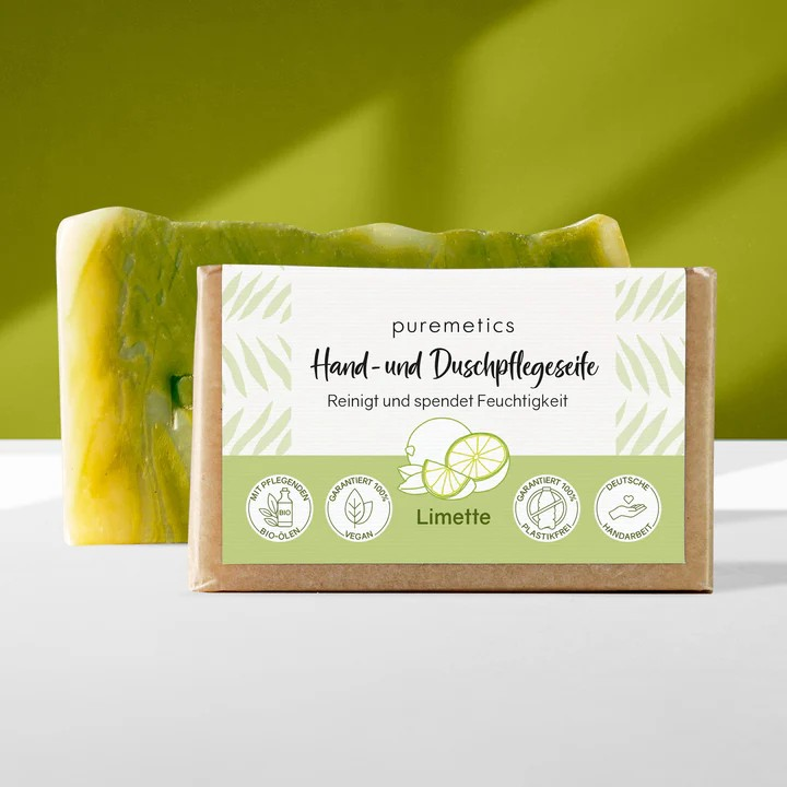 Hand- & Duschseife Limette – erfrischende Pflege für Haut und Sinne. 75,00 g