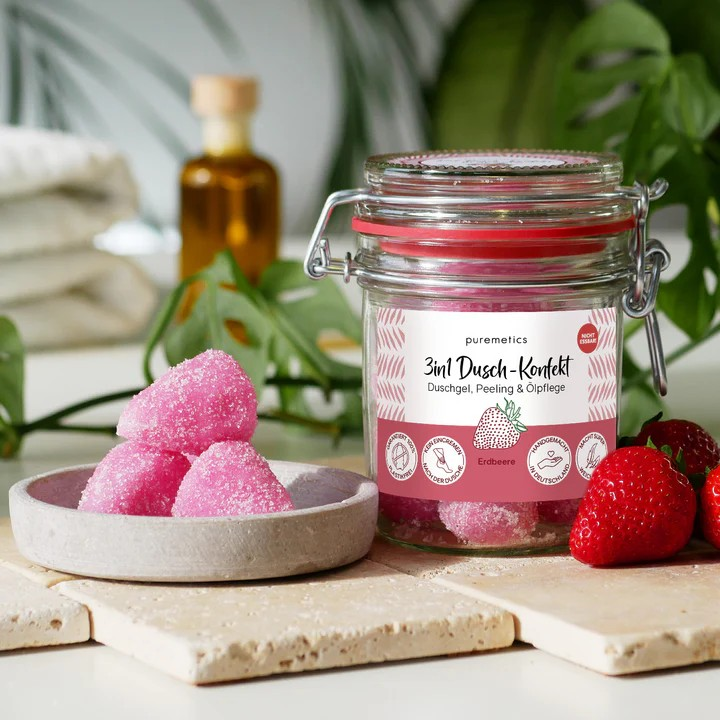 3in1 Dusch-Konfekt Erdbeere – fruchtige Pflege, 200 g