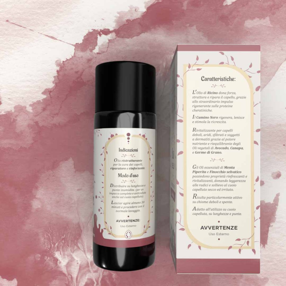 Strengthening Hair Oil with Castor & Black Seed, 50 ml