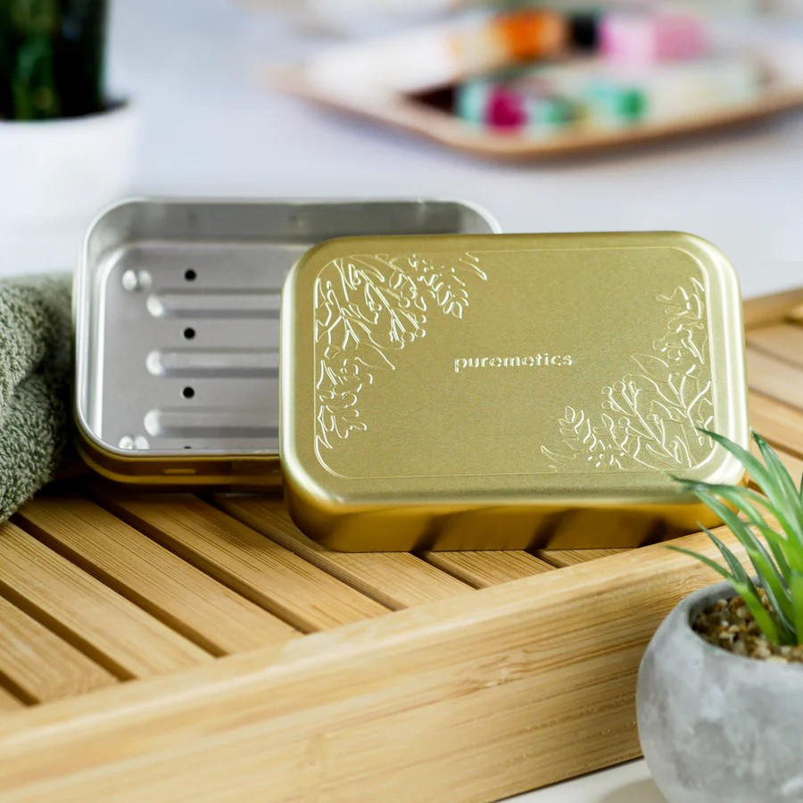 Seifenbox Matt Gold Floral, 32 g