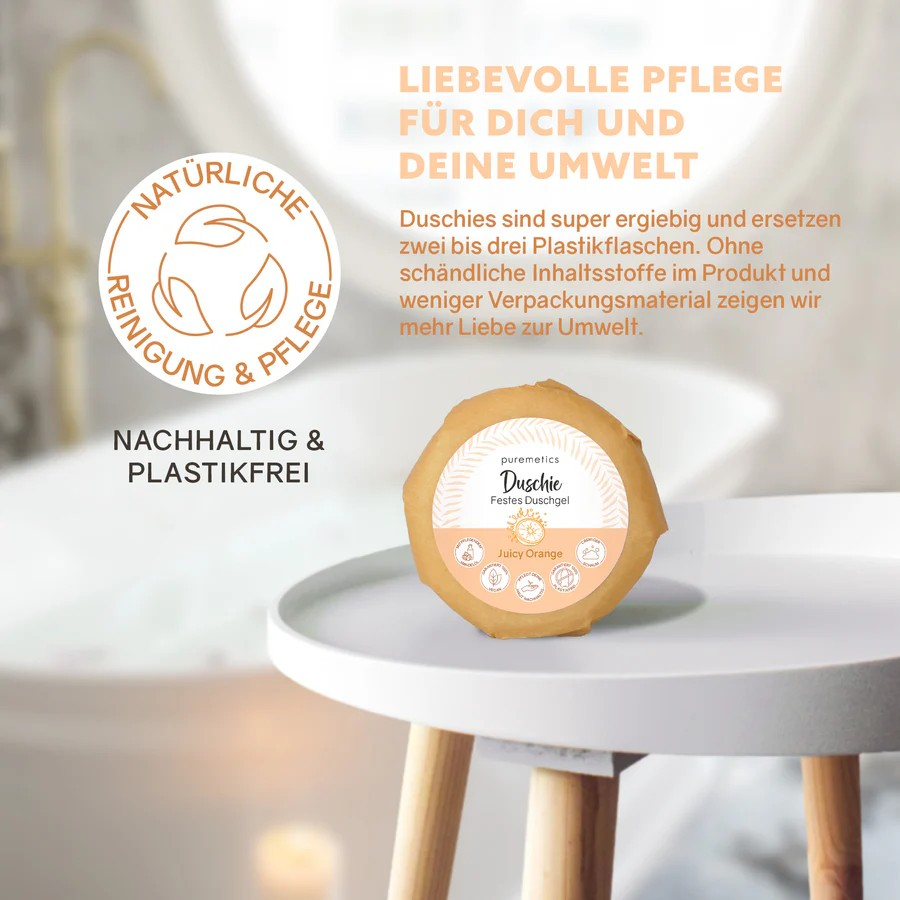 Duschie Juicy Orange – fruchtige Pflege, 60 g