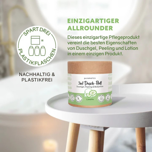 3in1 Dusch-Fluff Limette – erfrischende Pflege, 250 g