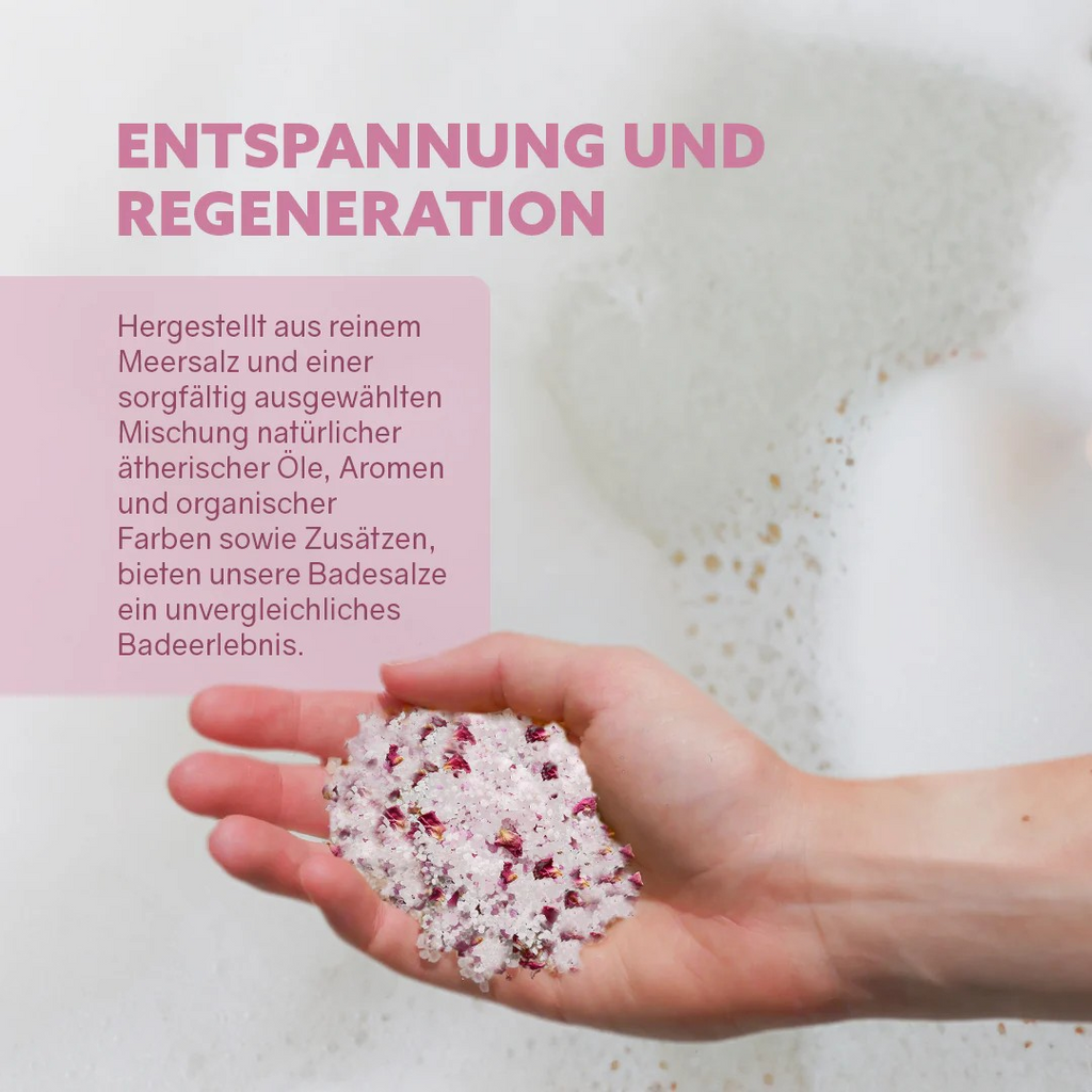 Badesalz Rosengarten – blumiges Badeerlebnis, 400 g