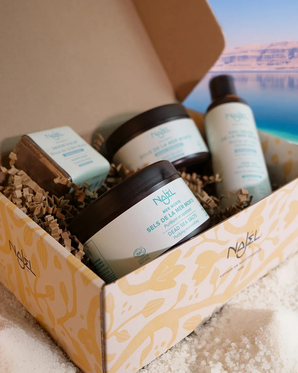 Geschenkset Totes Meer – Seife, Salzwasser, Salz & Schlamm