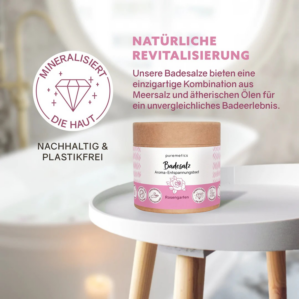 Badesalz Rosengarten – blumiges Badeerlebnis, 400 g