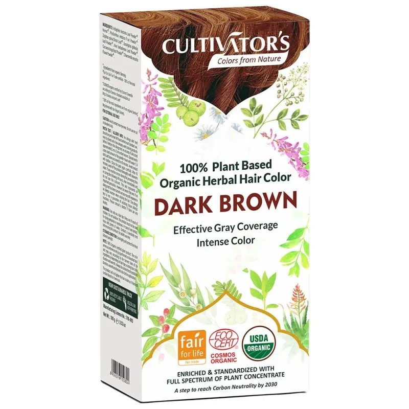 Bio Pflanzenhaarfarbe Dunkelbraun, 100 g