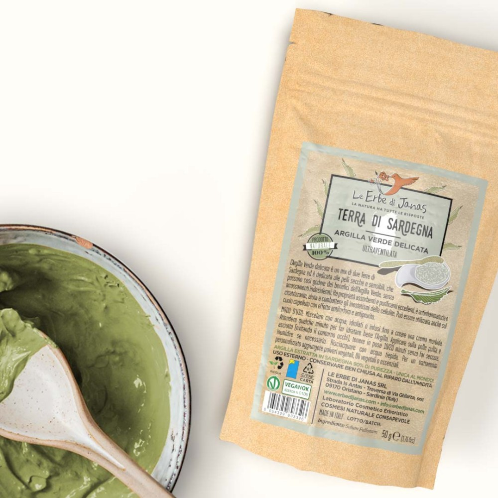 Sanfte grüne Tonerde aus Sardinien, 50 g