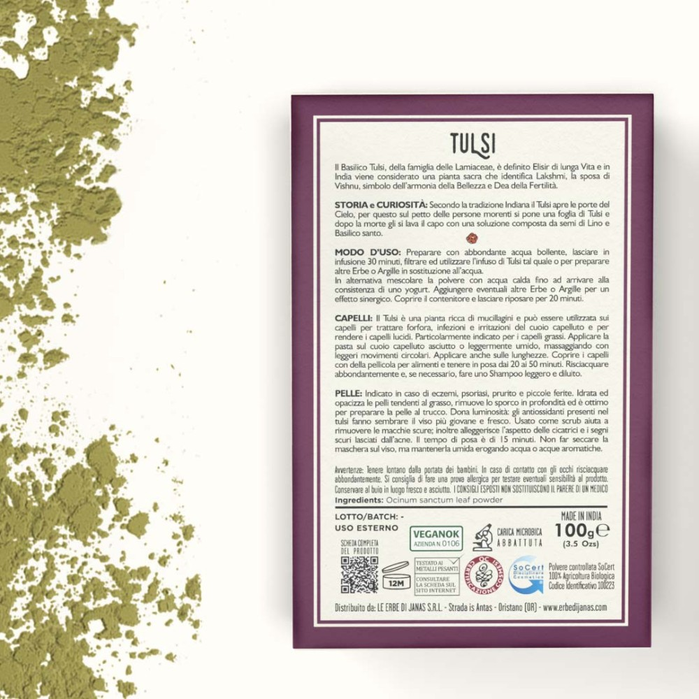 Bio Tulsi Pulver (Heiliges Basilikum), 100 g
