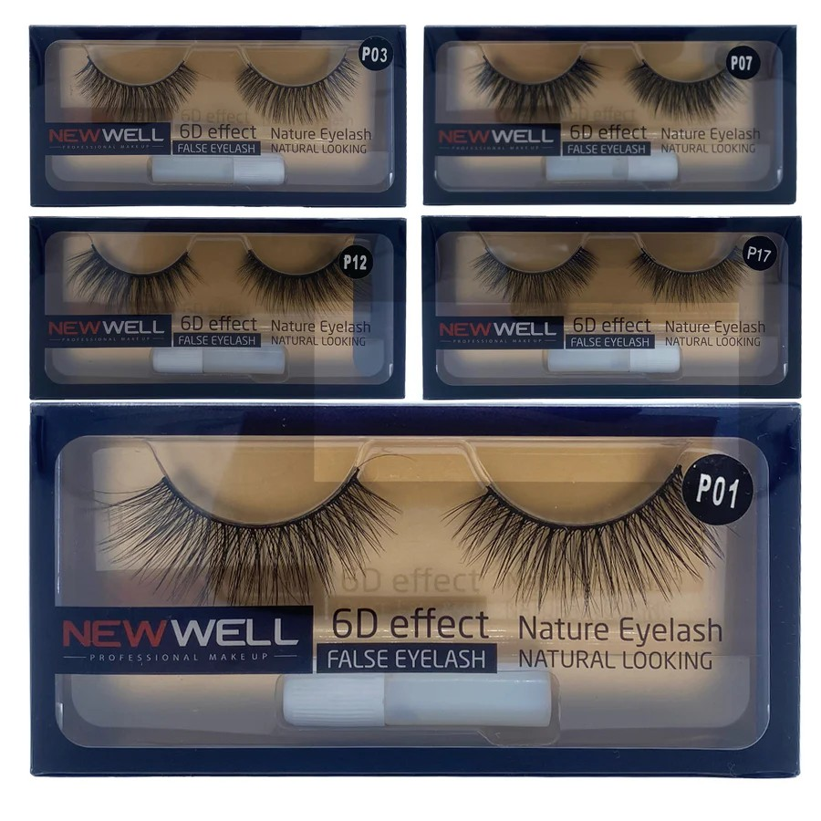 6D Effect Natural False Eyelashes, voluminöse künstliche Wimpern
