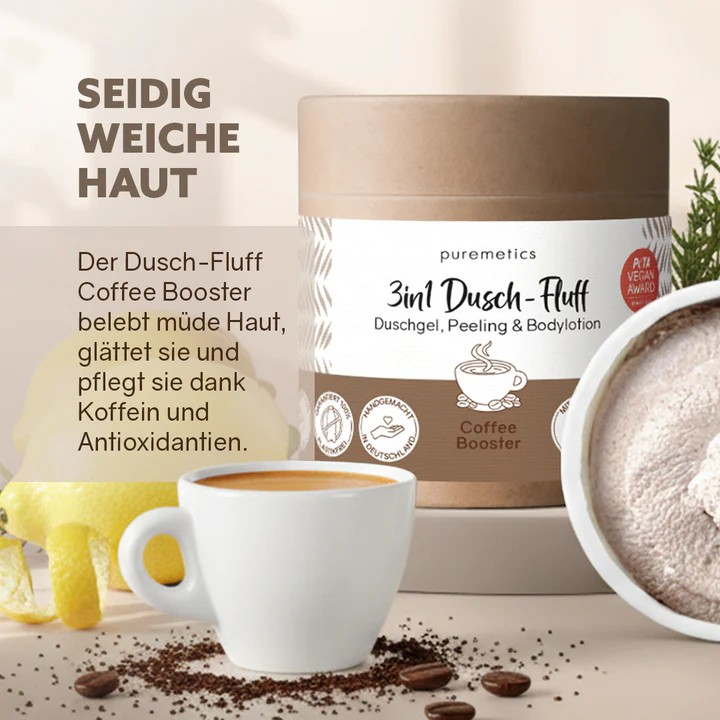 3in1 Dusch-Fluff Coffee Booster – aktivierende Pflege, 250 g