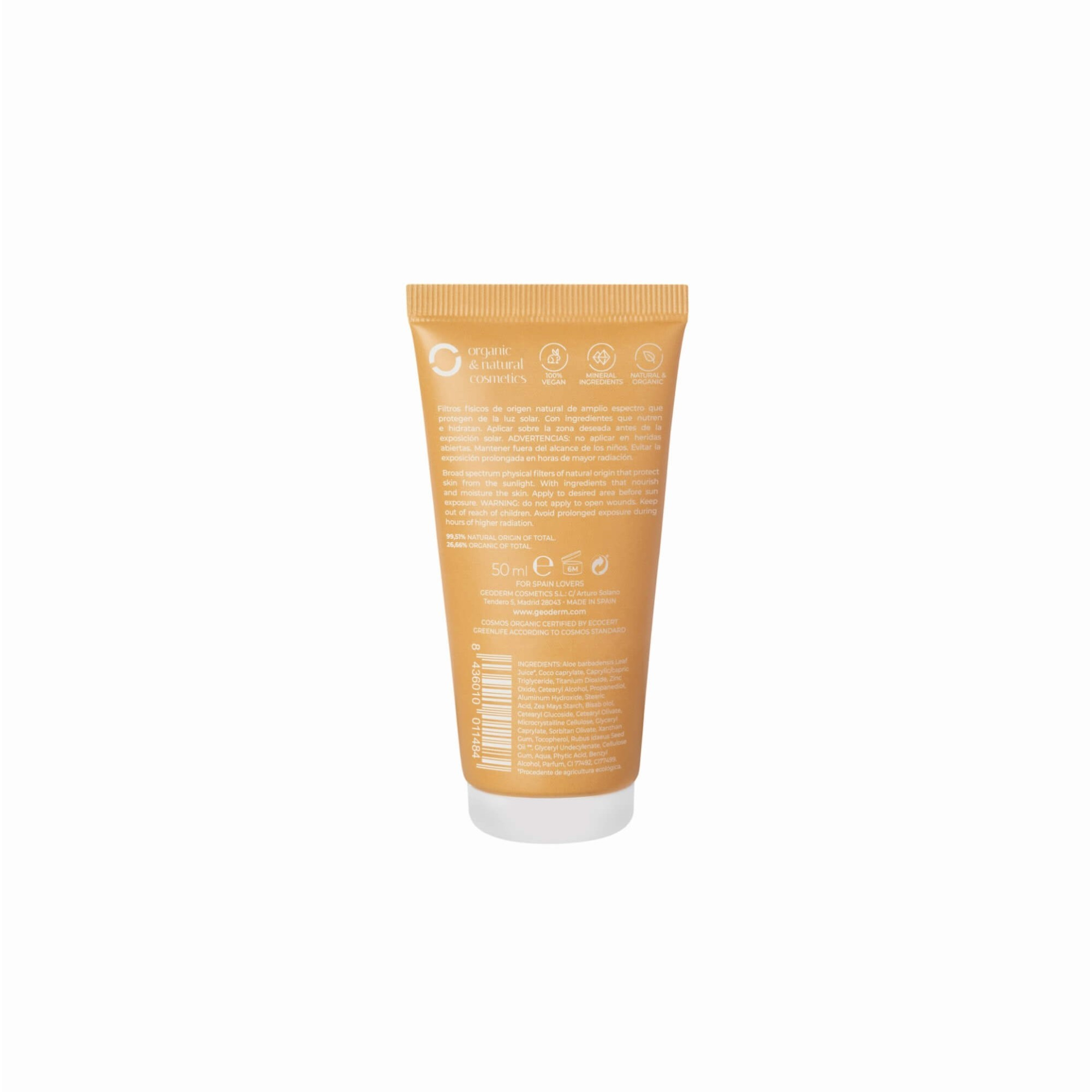 Natural Sunscreen SPF30 with COLOR (Organic, Bio, and Vegan), 50 ml