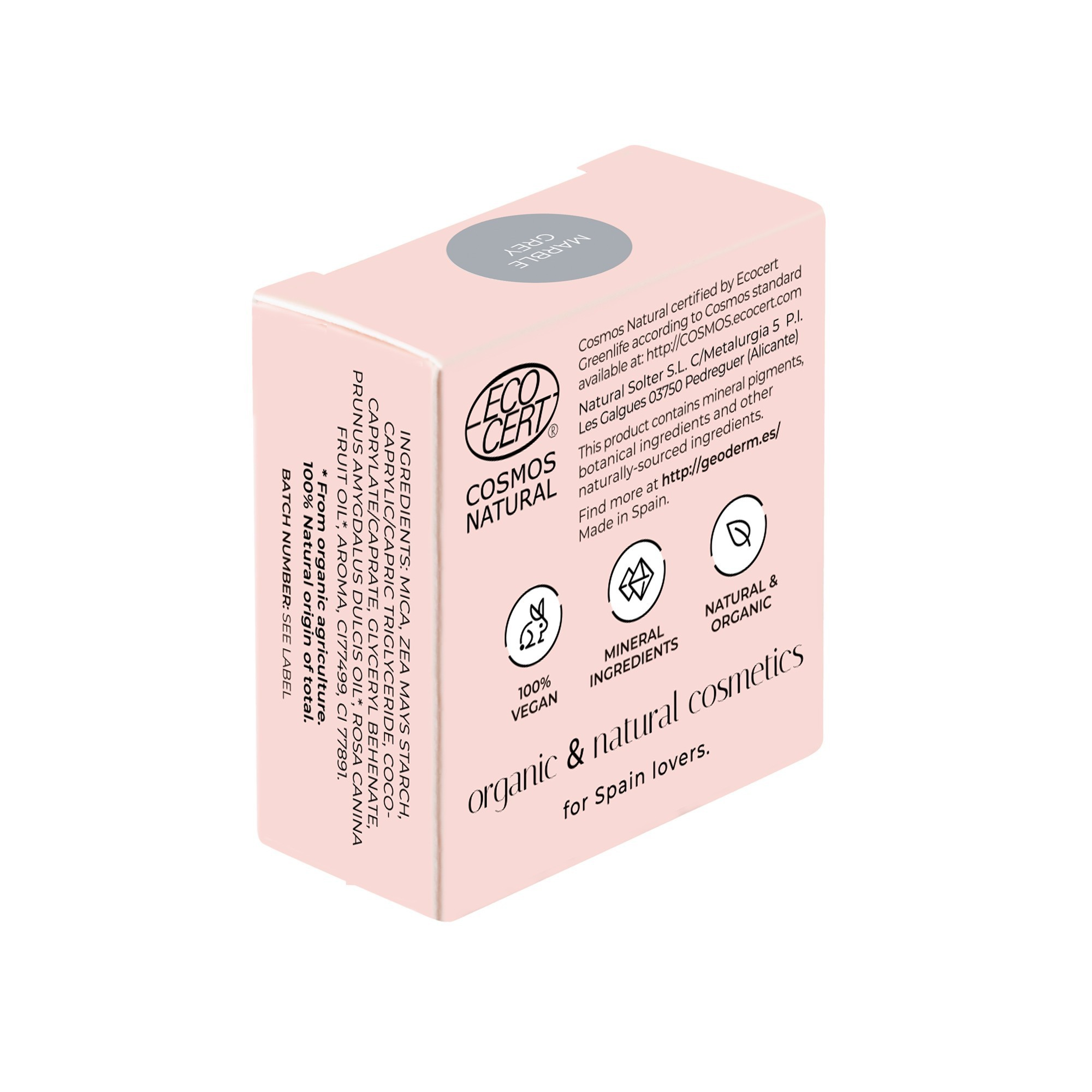 Compact Eyeshadow Marble Grey – Natürlicher, veganer Lidschatten, 2 g