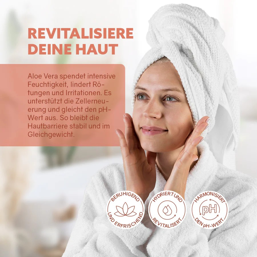 Gesichtstoner Aloe Vera Pfirsich – feuchtigkeitsspendende Pflege, 90 ml