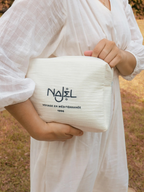 حقيبة مستحضرات تجميل Najel من شاش القطن 22 × 17 × 10 سم
