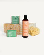 Geschenkset Orangenblüte – Aleppo Seifen, Orangenblütenwasser & Schwamm