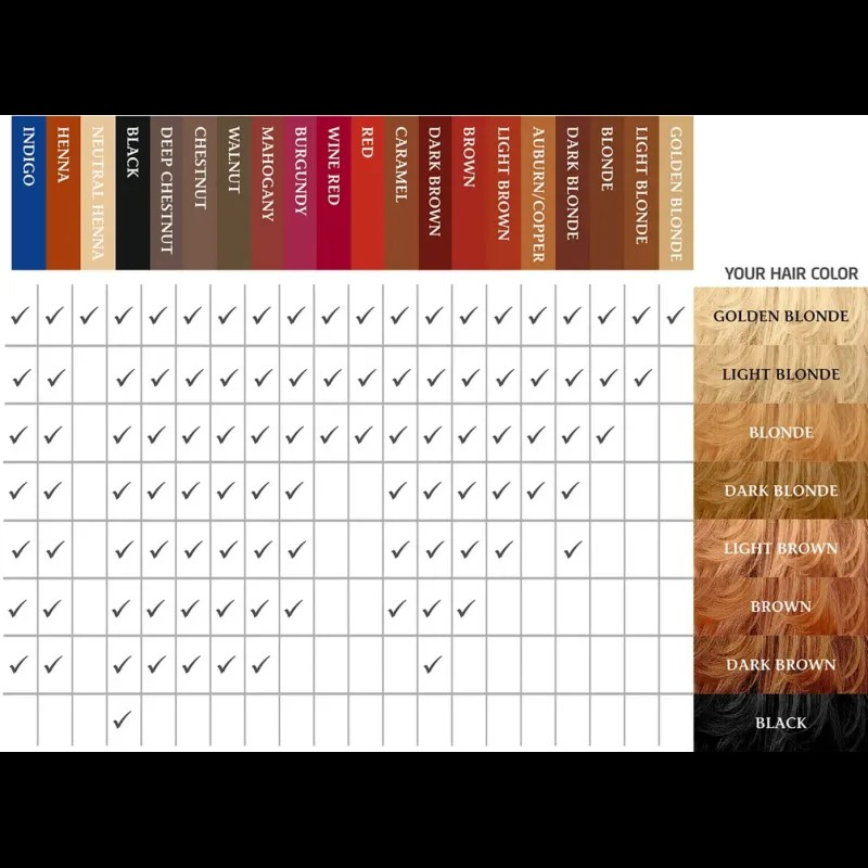 صبغة شعر عضوية نباتية، لون بني فاتح، 100 غرام