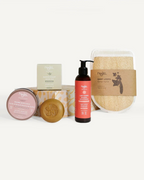 Geschenkset Winterzauber – Aleppo Seife, Kokosbalsam, Körpermilch & Luffa