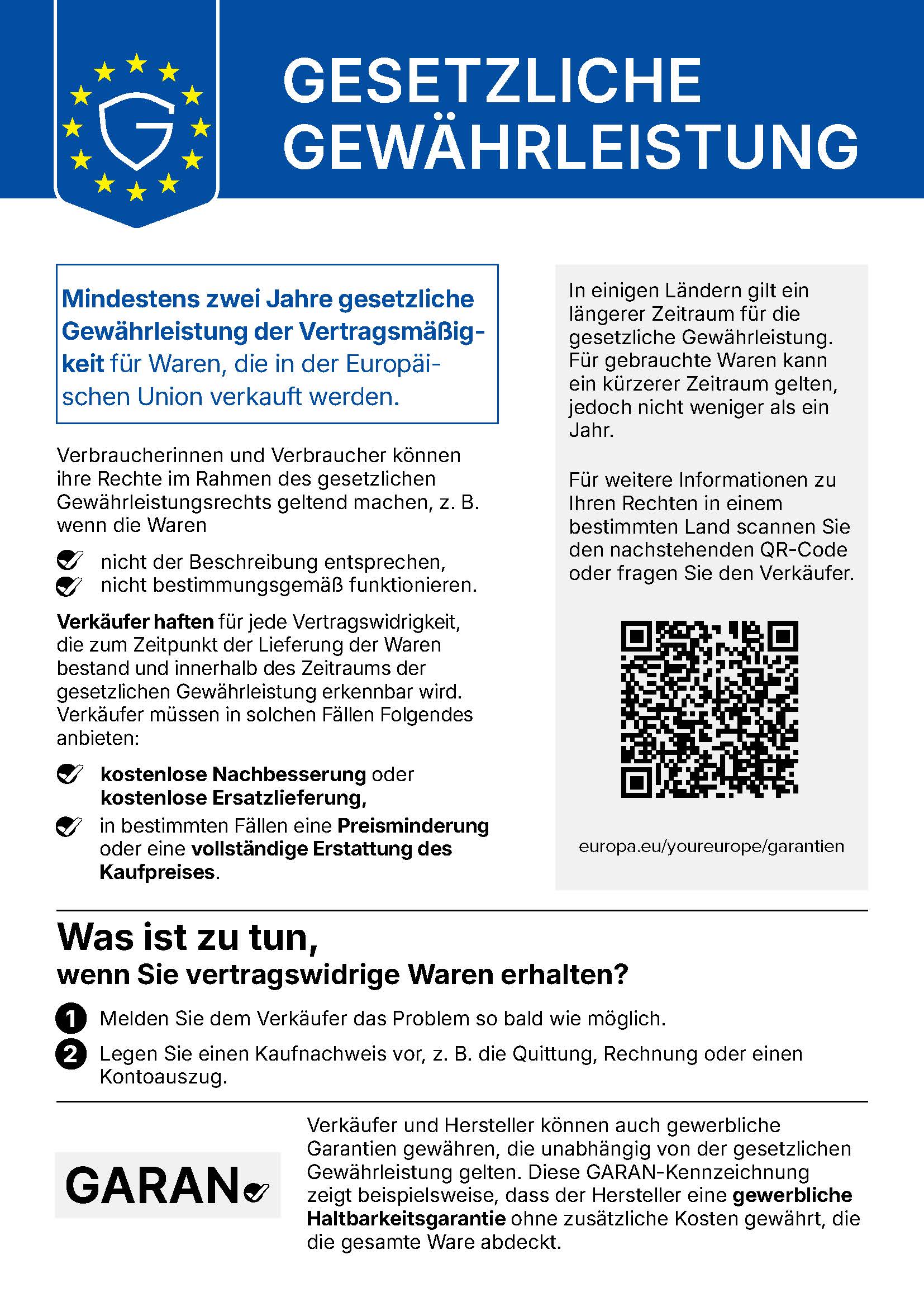 EU-Gewährleistungshinweis